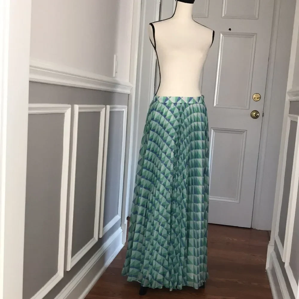 Anthropologie x Pankaj & Nidhi Pleated Maxi Skirt size M